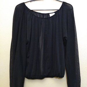 Self Esteem Sheer Black Top - Size Medium